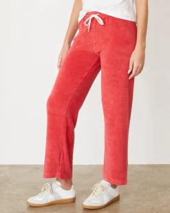 Terry|Pants*MONROW Terry Cloth Crop Pant CHERRY
