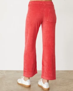 Terry|Pants*MONROW Terry Cloth Crop Pant CHERRY