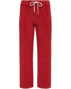 Terry|Pants*MONROW Terry Cloth Crop Pant CHERRY