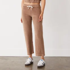 Terry|Pants*MONROW Terry Cloth Crop Pant PECAN