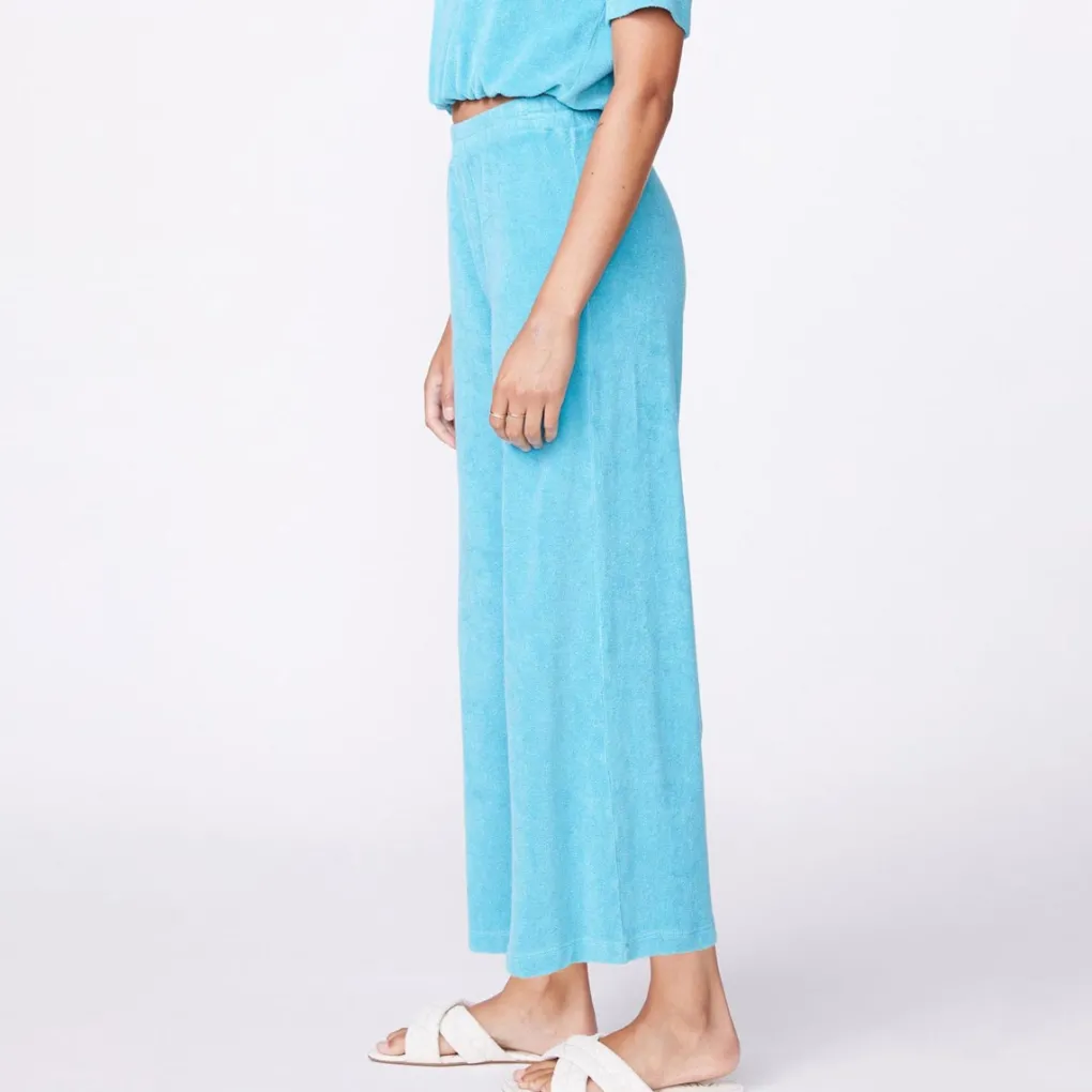 Terry*MONROW Terry Cloth High Waisted Flare Sweat SKY