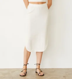 Terry|Skirts*MONROW Terry Cloth Midi Skirt PEARL