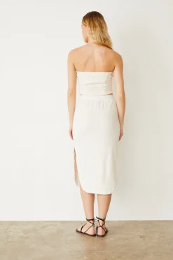 Terry|Skirts*MONROW Terry Cloth Midi Skirt PEARL