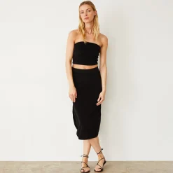 Terry|Tanks*MONROW Terry Cloth Tube Top BLACK