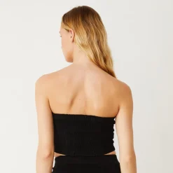 Terry|Tanks*MONROW Terry Cloth Tube Top BLACK
