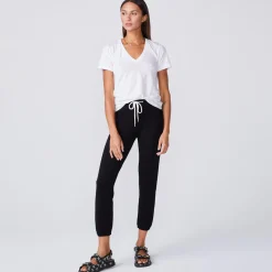 Tees*MONROW Textured Tri Blend Fitted V Neck Tee - Color WHITE
