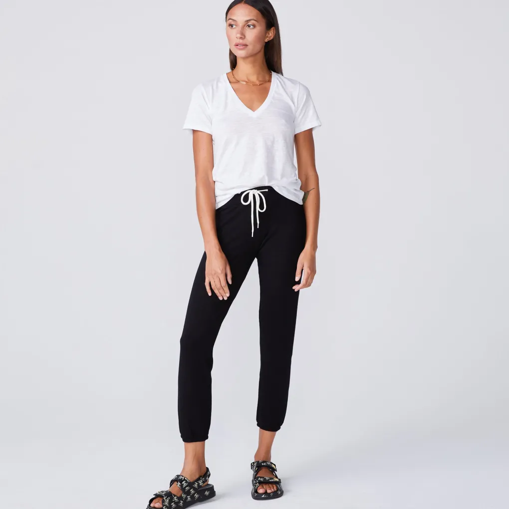 Tees*MONROW Textured Tri Blend Fitted V Neck Tee - Color WHITE