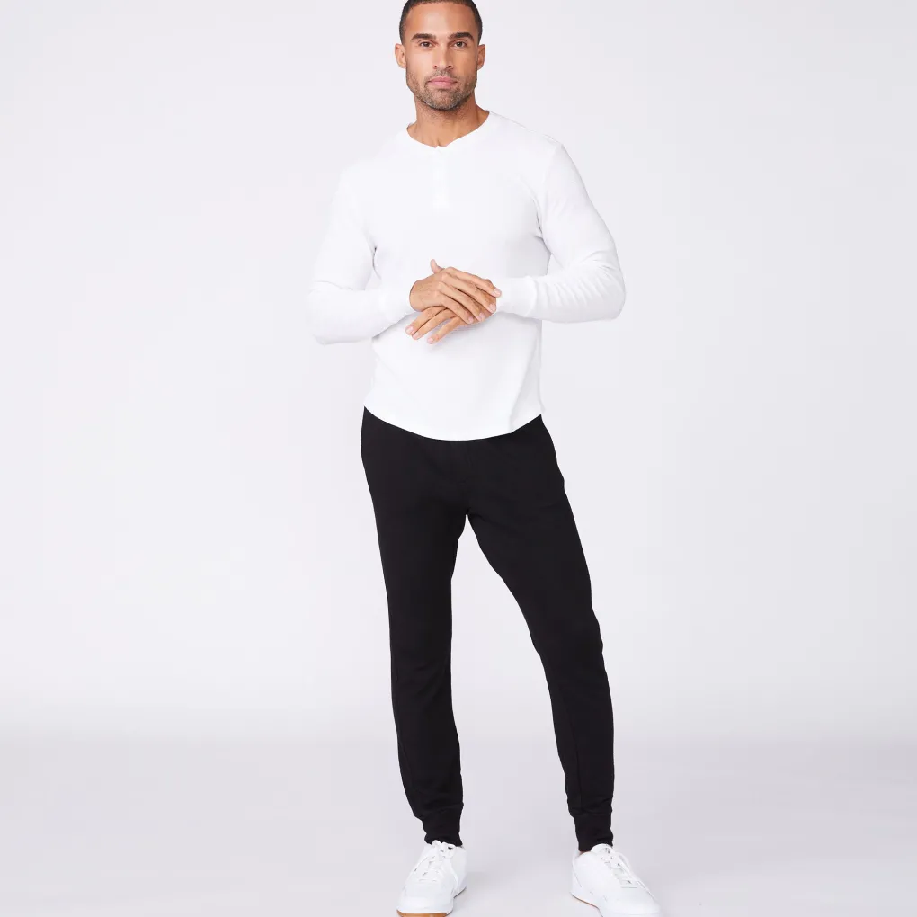 Men's Tops|Mens Sale*MONROW Thermal Henley WHITE