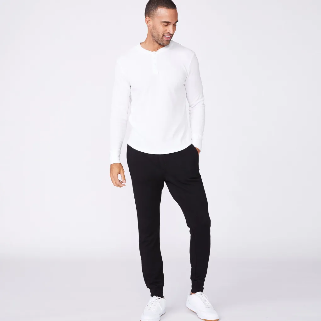 Men's Tops|Mens Sale*MONROW Thermal Henley WHITE