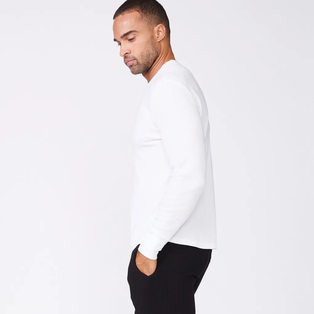 Men's Tops|Mens Sale*MONROW Thermal Henley WHITE