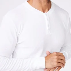 Men's Tops|Mens Sale*MONROW Thermal Henley WHITE