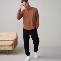 Men's Tops|Mens Sale*MONROW Thermal Long Sleeve Crew CARAMEL