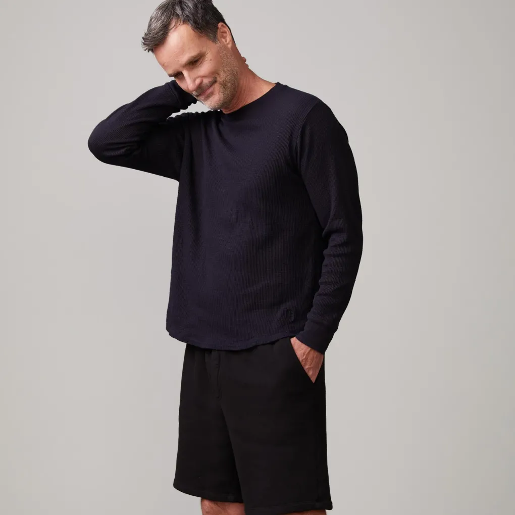 Men's Tops*MONROW Thermal Long Sleeve Crew BLACK