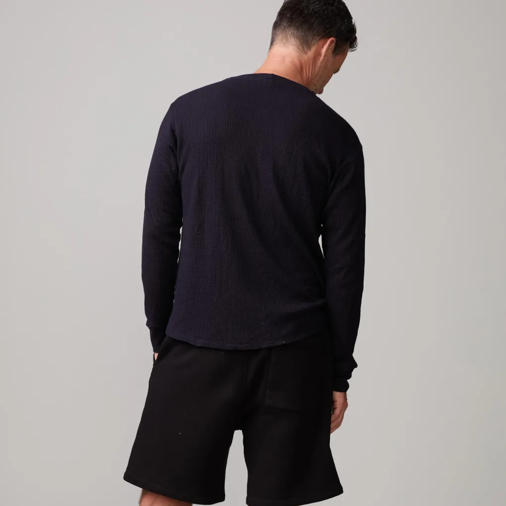 Men's Tops*MONROW Thermal Long Sleeve Crew BLACK