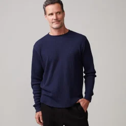Men's Tops*MONROW Thermal Long Sleeve Crew INDIGO