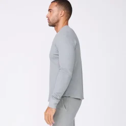 Men's Tops|Mens Sale*MONROW Thermal Long Sleeve Crew GUNMETAL