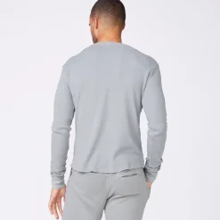 Men's Tops|Mens Sale*MONROW Thermal Long Sleeve Crew GUNMETAL
