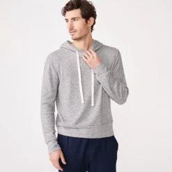 Men's Tops|Mens Sale*MONROW Thermal Pullover Hoody DARKHEATHER