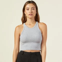 Tanks*MONROW The Ultimate Cropped Tank HEATHERGREY