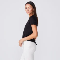Tees*MONROW Tissue V Neck Tee - Color BLACK