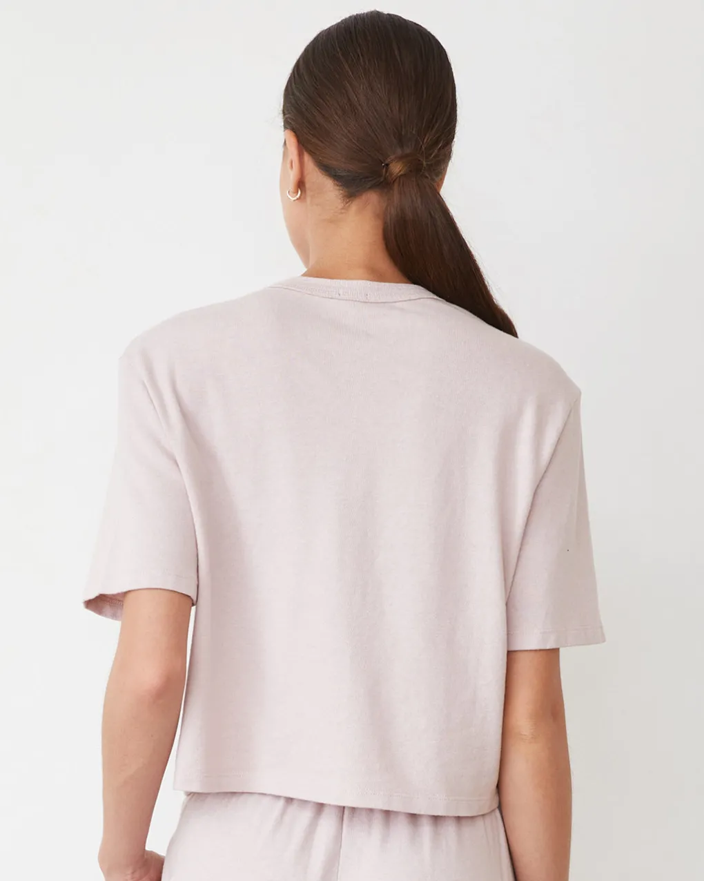 Tees*MONROW Vintage Fleece Pocket Crew CHALKPINK