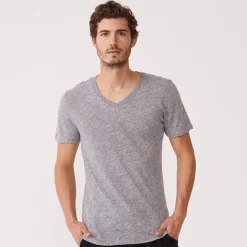 Men's Tops|Mens Sale*MONROW V Neck Tee GRANITE