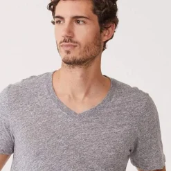 Men's Tops|Mens Sale*MONROW V Neck Tee GRANITE