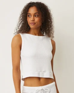 Tanks*MONROW Waffle Boxy Tank WHITE