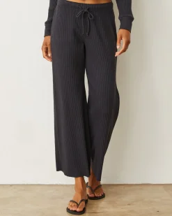 Pants*MONROW Waffle Crop Lounge Sweat FADEDBLACK