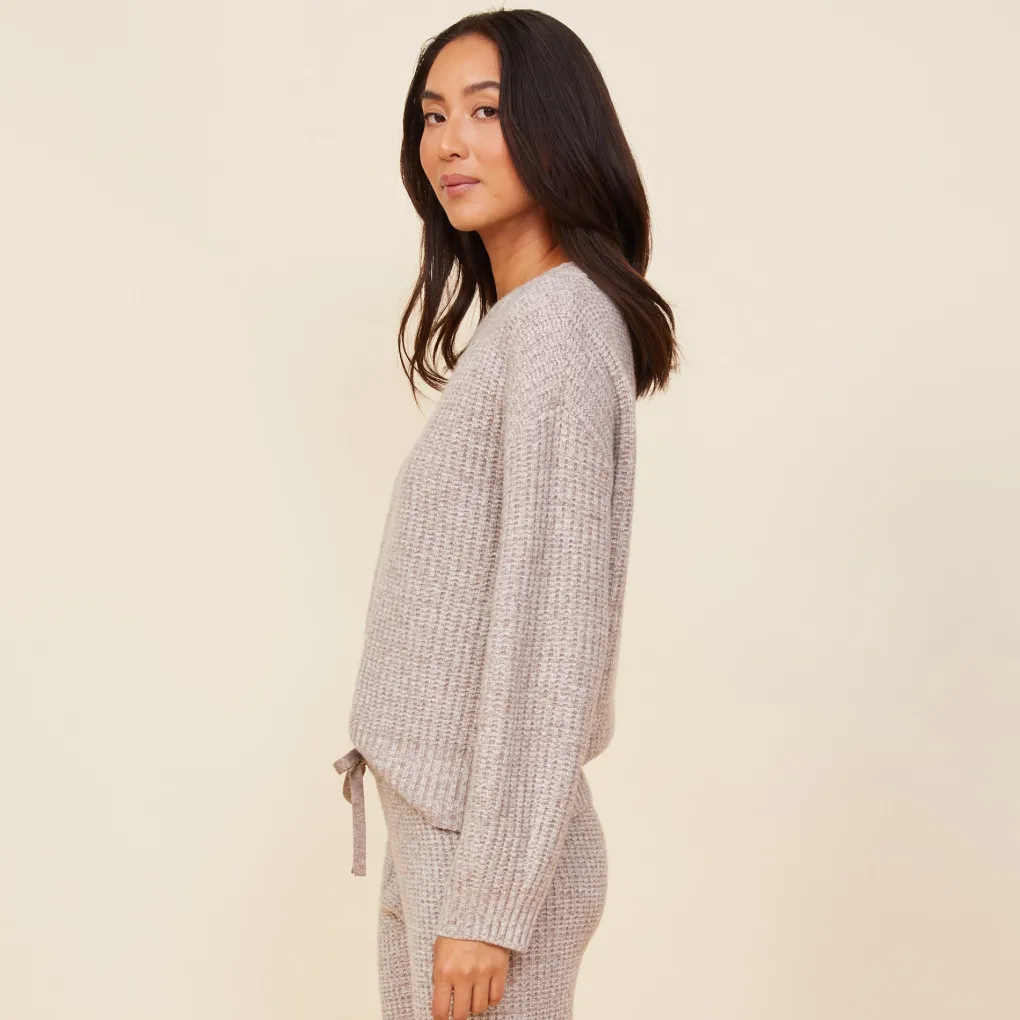 Sweaters*MONROW Wool Cashmere Space Dye Sweater OATMEAL