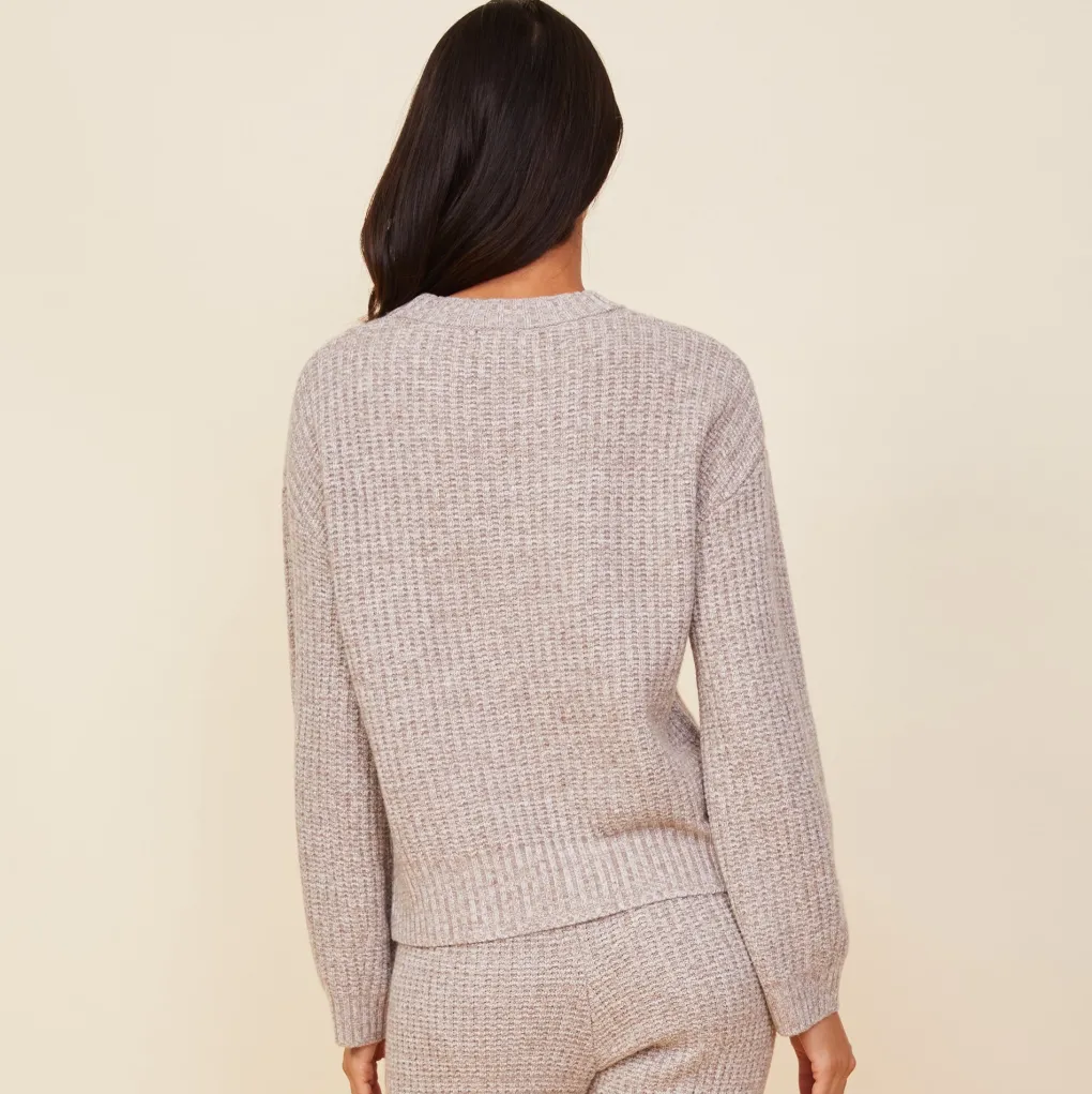 Sweaters*MONROW Wool Cashmere Space Dye Sweater OATMEAL