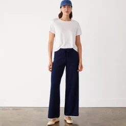 Sweats*MONROW Wool Cashmere Wide Leg Sweat NAVY