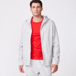 Mens Sale|Men's Sale*MONROW Zip Up Hoody HEATHERGREY